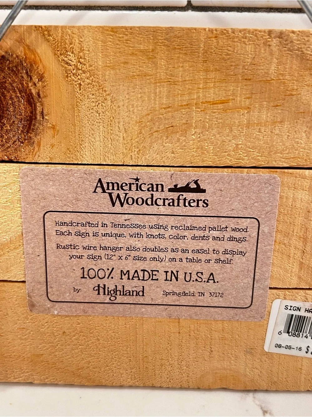 This Is My Happy Place Wood Sign - Black Text on reclaimed wood